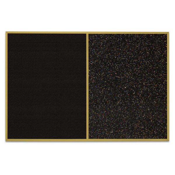 Sliding Door Indoor Enclosed Corkboard, 9, UV9011ACS-BLACK-COBACC